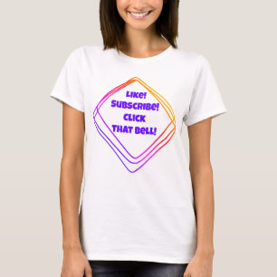 Som! Prenumerera! Klicka på Bell! YouTuber T-Shirt