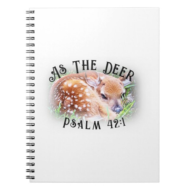 Som Psalm 42:1 Cute Baby fawn Journal Anteckningsbok (Framsidan)