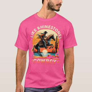 Som Rhinestones Cowboy Westernare Cowboy Riding Ho T Shirt