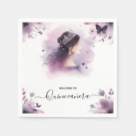 Som Royal Guld Tiara Lilac Light Lila Quinceanera Pappersservett