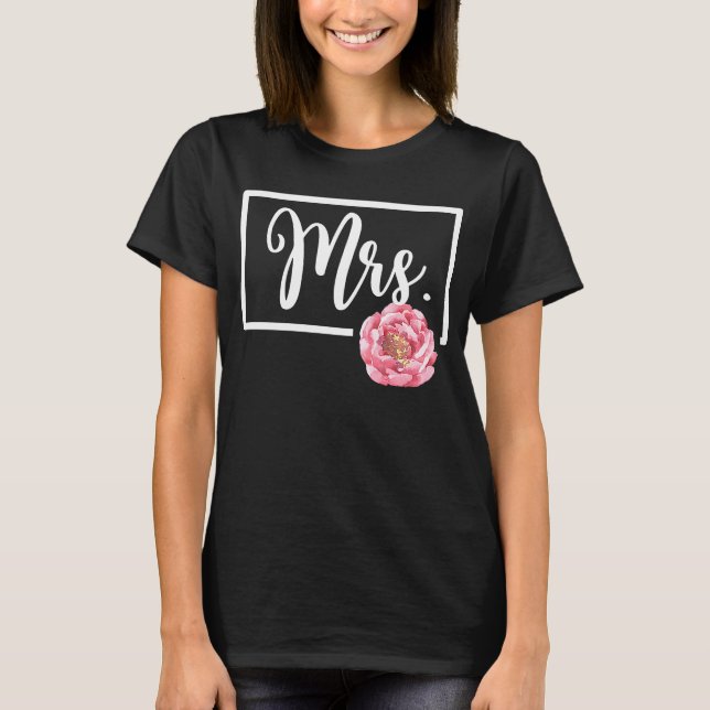 Som säger Mrs Flower Bröllop Sängvätning D T Shirt (Framsida)