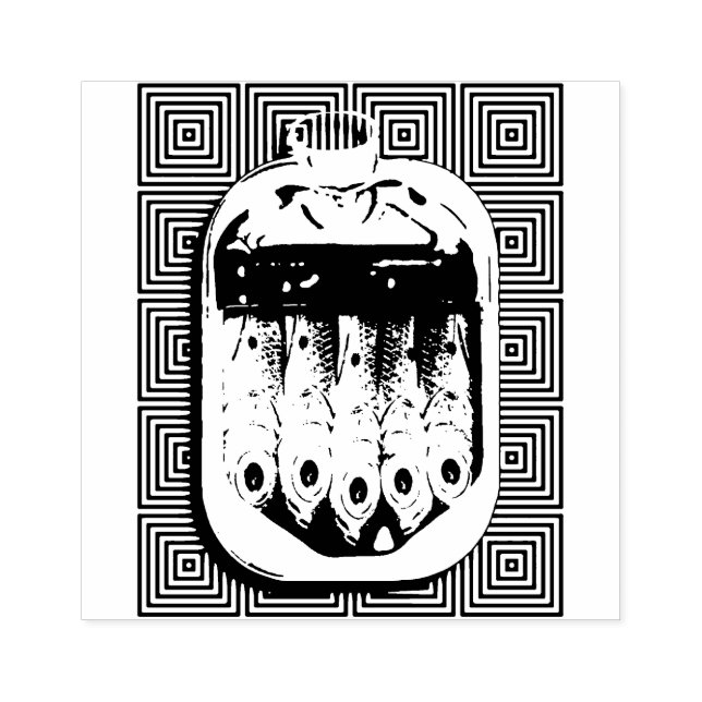 Som sardiner i en Kan Stämpel (Tryck)