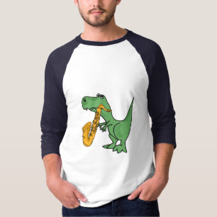 SOM saxofonen som leker den T-Rex Dinosaurskjortan Tee Shirt
