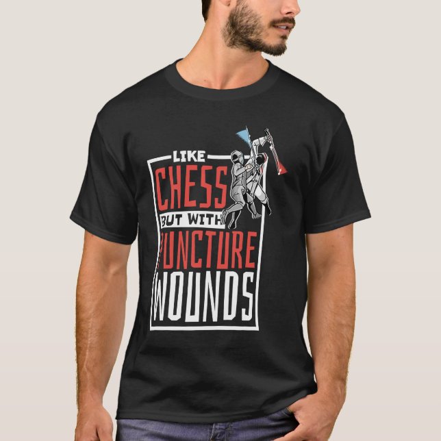 Som schack, men med punkteringssår, Fencer-fans T Shirt (Framsida)