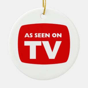 SOM SETT PÅ TVprydnad Julgransprydnad Keramik