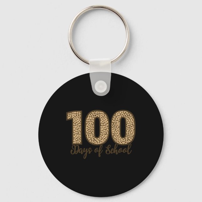 Som Tees Cheetah Leopard 100 dagar i skolan Nyckelring (Framsida)