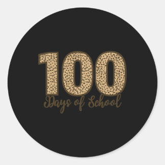 Som Tees Cheetah Leopard 100 dagar i skolan Runt Klistermärke