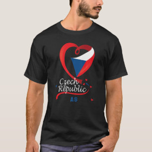 Som Tjeckiska republiken Heart Flagga Lejon Jackar T Shirt