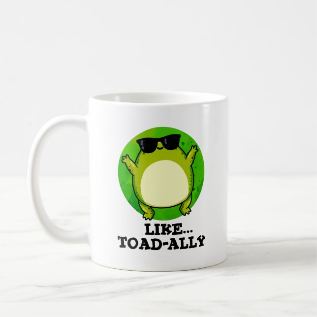 Som Toad-ally-Funny Toad Pun Kaffemugg (Vänster)