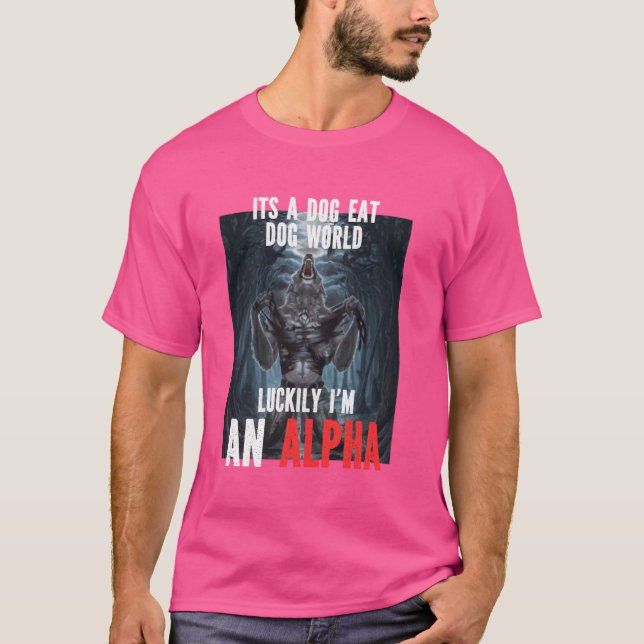 Som tur är är jag en Alpha Funny Cringe Werevargs  T Shirt (Framsida)
