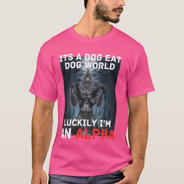 Som tur är är jag en Alpha Funny Cringe Werevargs  T Shirt (Framsida)