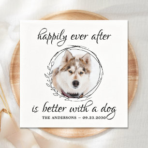 Som tur är efter Eleganten, ät fotot Hund Bröllop Pappersservett