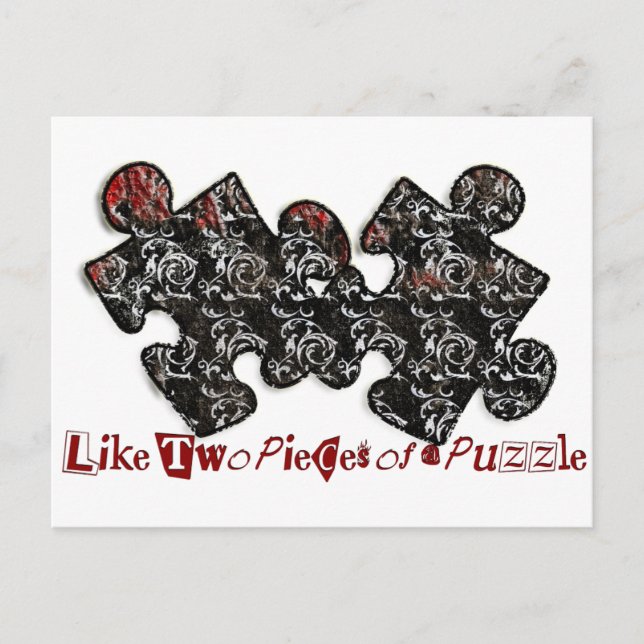 Som två Biet av ett pussel Vykort (Framsida)