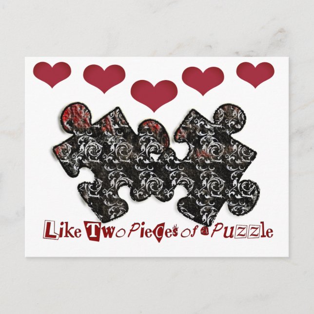 Som Två Pusselbitar Vykort (Framsida)