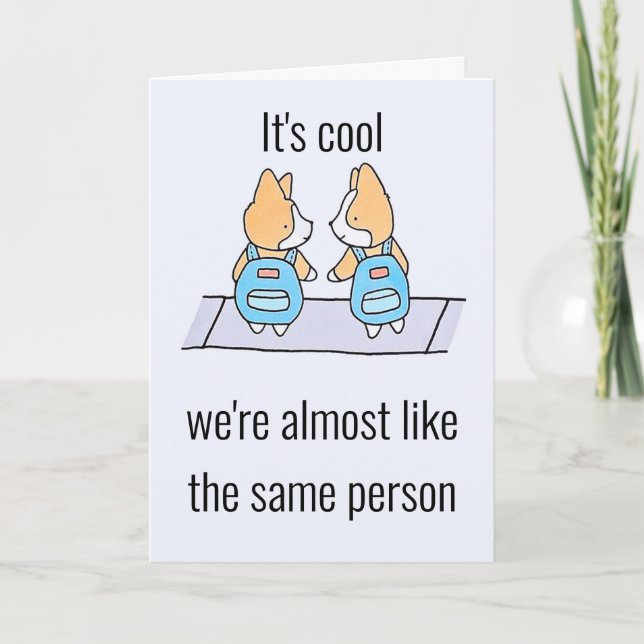 Som Twillingar Funny Birthday Humor Card Helgkort (Framsida)