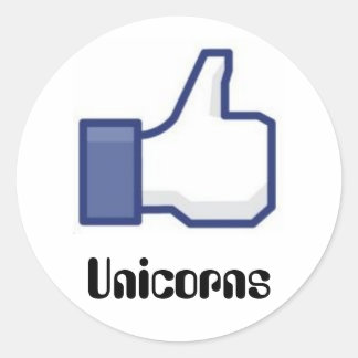 Som Unicorns Sticker Runt Klistermärke