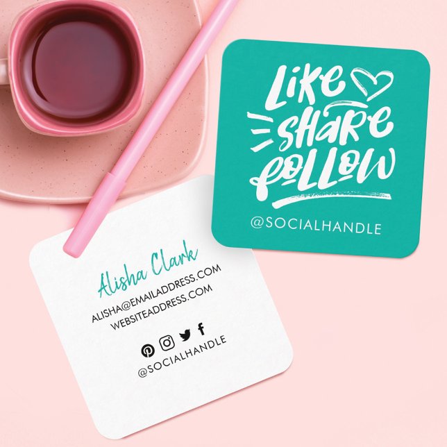 Som  uppföljningspenselskript för Aqua Social Medi Fyrkantigt Visitkort (Skapare uppladdad)