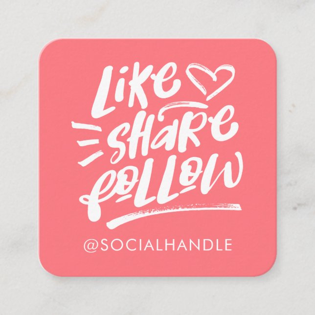 Som  uppföljningspenselskript, Social-media Fyrkantigt Visitkort (Framsida)