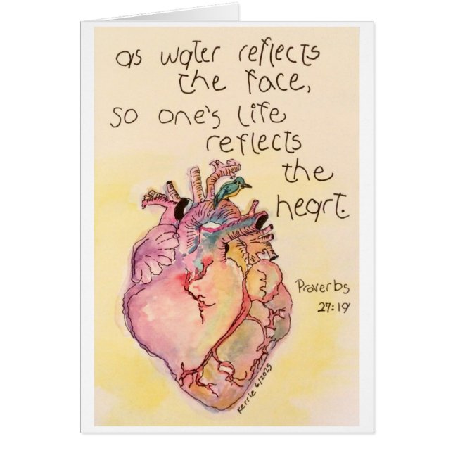 Som Vatten återspeglar Ansikte Hälsningskort (Framsidan)