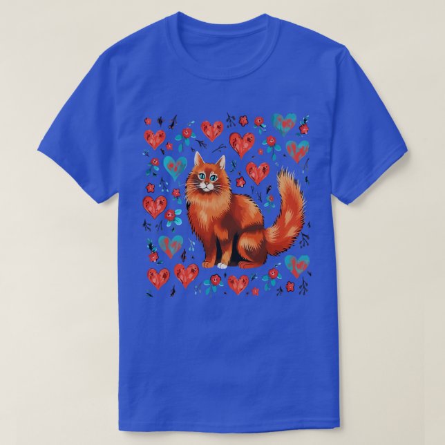 Somali Cat Alla hjärtans dag T Shirt (Design framsida)