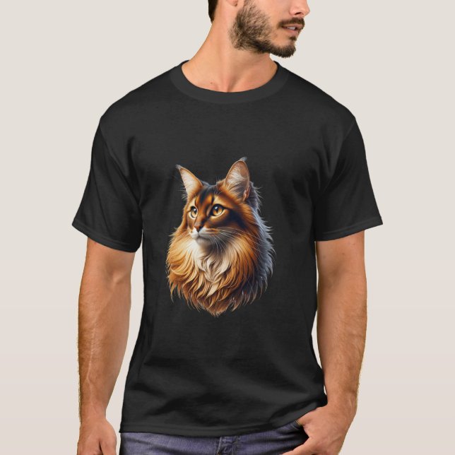 Somali Cat & Maine Coon Tee - Kattkonst för entusi (Framsida)