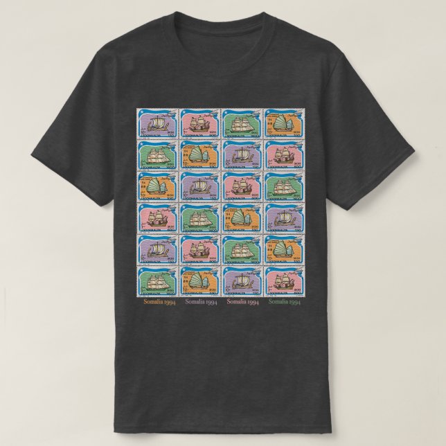 Somali Stamps 1994 Ships T Shirt (Design framsida)