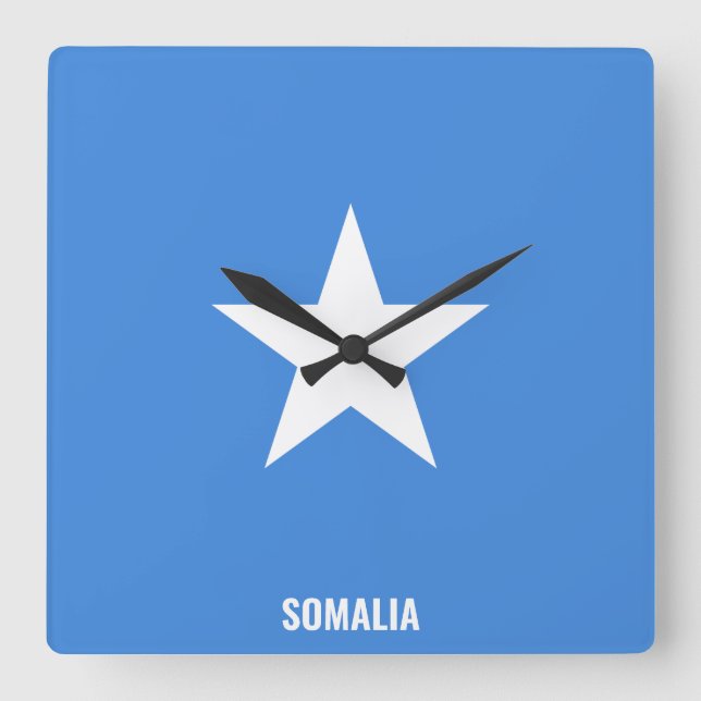 Somalia Flag Dazzling Patriotic Fyrkantig Klocka (Framsida)