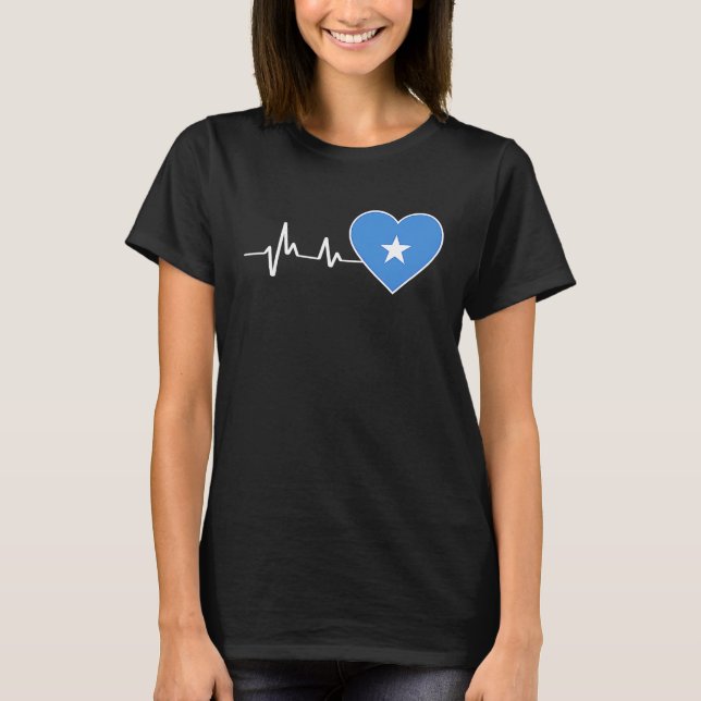 Somalia Flag In Heart As Somalia Hearts For Somali T Shirt (Framsida)