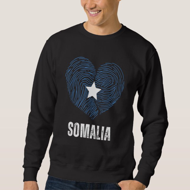 Somalia Flag Somali Flag Somalia DNA Somalia Heart Lång Ärmad Tröja (Framsida)