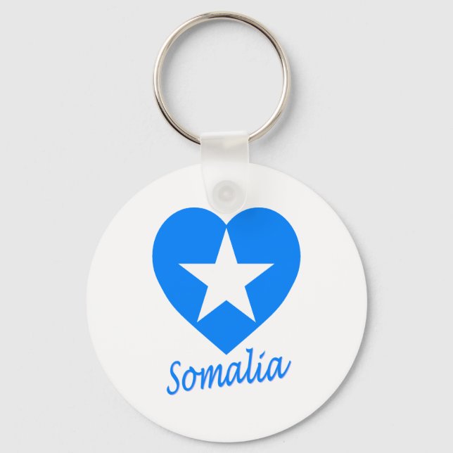 Somalia Flagga Heart Nyckelring (Framsida)