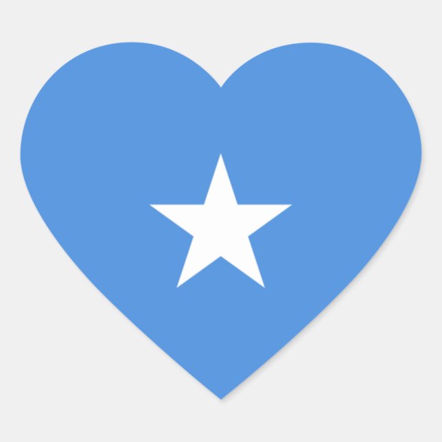 Somalia flagga hjärtformat klistermärke (Framsida)