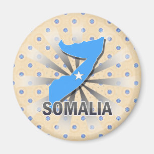 Somalia Flagga Karta 2.0 Magnet