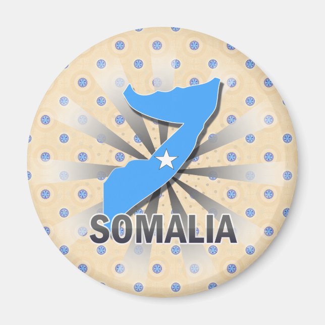 Somalia Flagga Karta 2.0 Magnet (Framsidan)