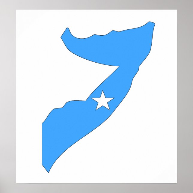 Somalia Flagga Karta fullt storlek Poster (Framsidan)