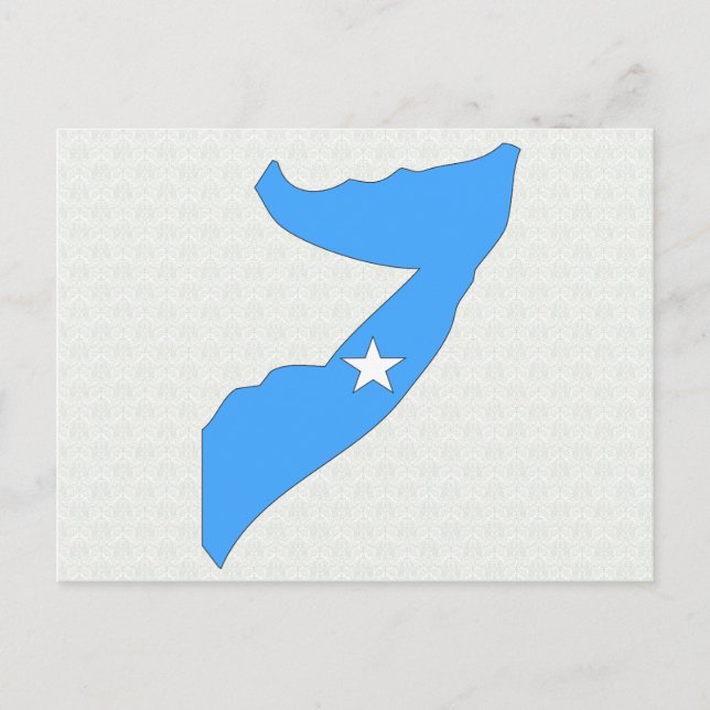 Somalia Flagga Karta fullt storlek Vykort (Framsida)