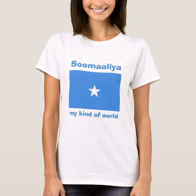 Somalia flagga + Karta + TextT-tröja Tee (Framsida)