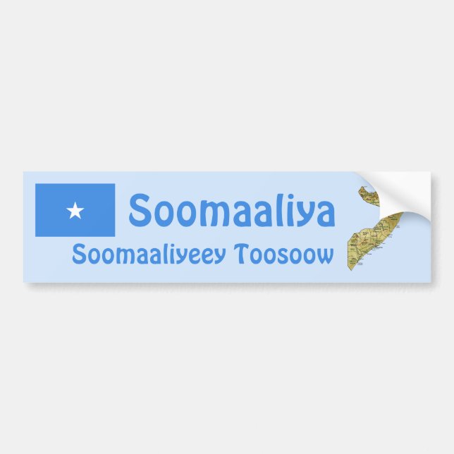 Somalia flagga + Kartabildekal Bildekal (Framsidan)