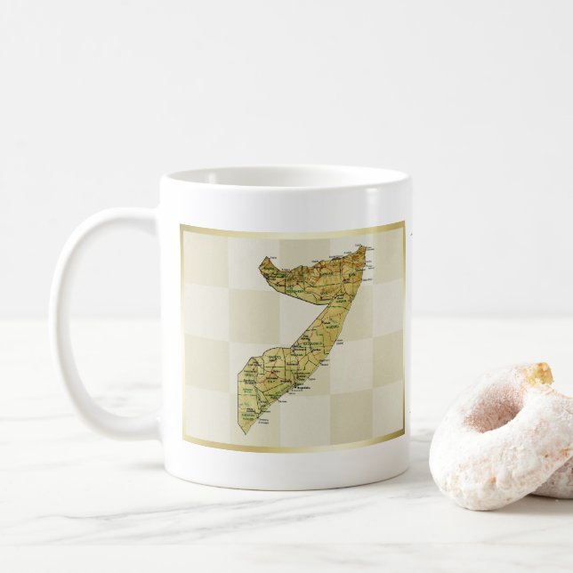Somalia flagga + Kartamugg Kaffemugg (Med munk)