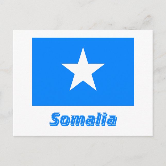 Somalia Flagga med Namn Vykort (Framsida)