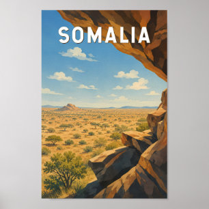 Somalia Illustration Resa Konst Vintage Poster