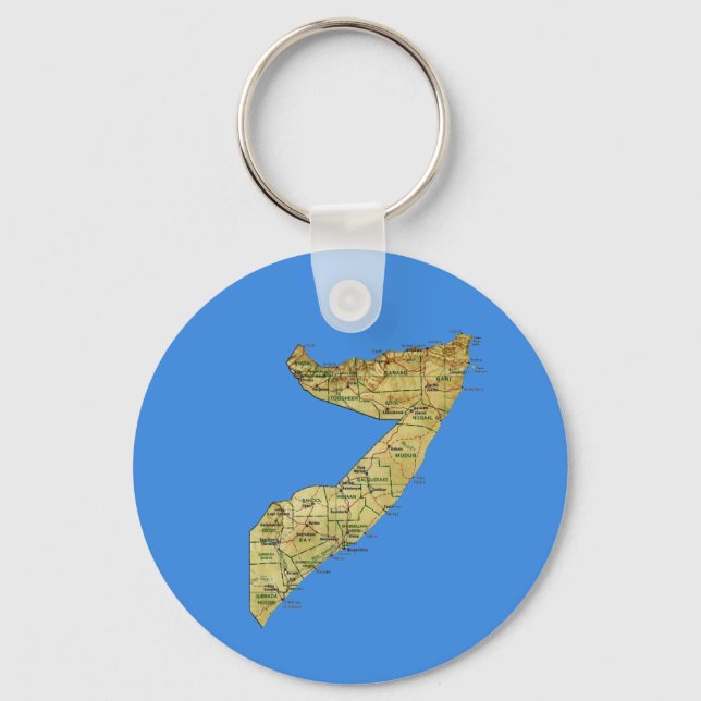 Somalia Karta Keychain Nyckelring (Framsida)