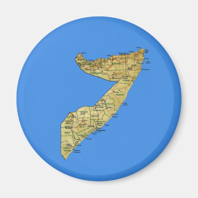 Somalia Karta Magnet (Framsidan)