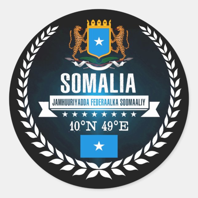 Somalia Runt Klistermärke (Framsida)