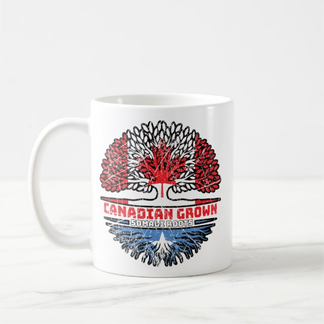 Somalia Somali Canadian Canada Träd Roots Flagga Kaffemugg (Vänster)