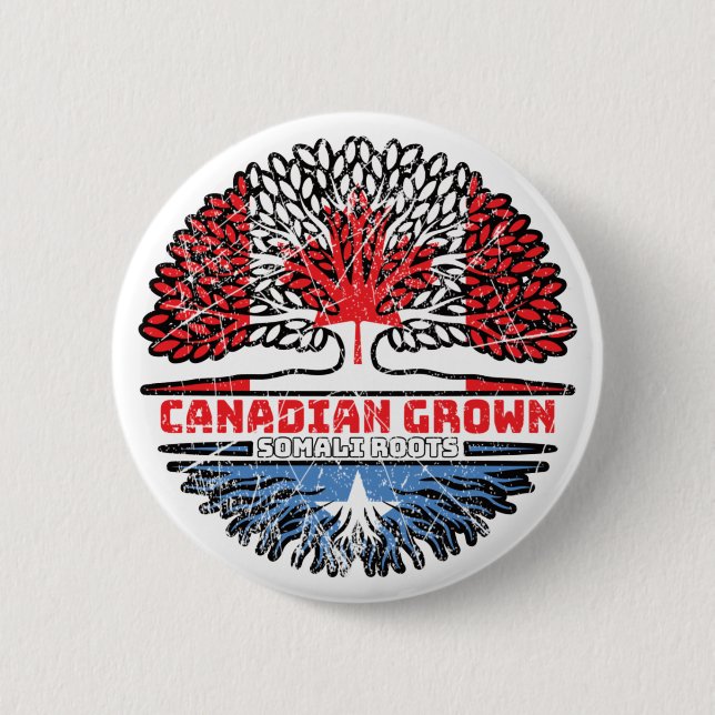 Somalia Somali Canadian Canada Träd Roots Flagga Knapp (Framsida)