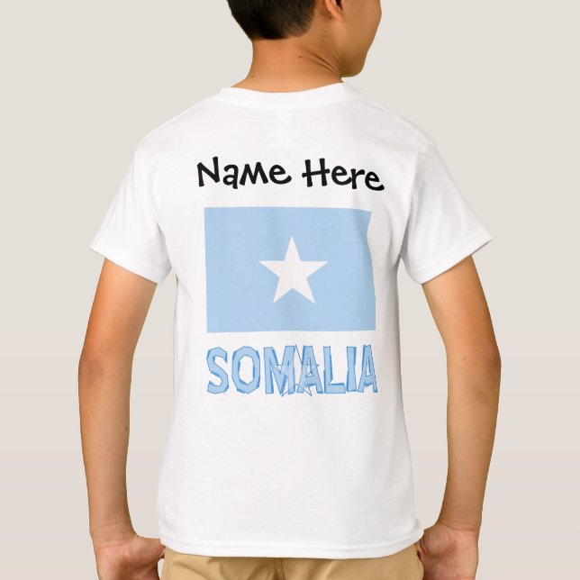 Somalia Somalisk Flagga Svart Personalisering T Shirt (Baksida)