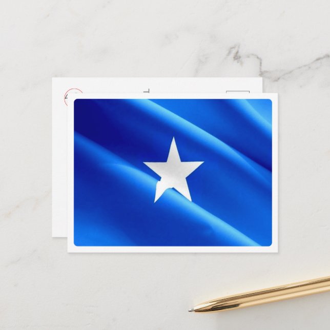 Somalia - Viftande flagga - Vykort (Fram/Back In Situ)