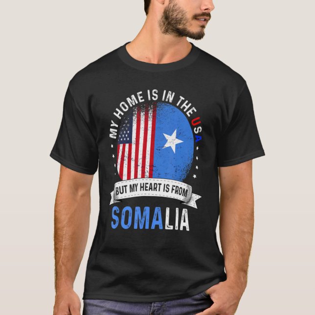 Somalias amerikanska patriot Heart från Somalia Fl T Shirt (Framsida)
