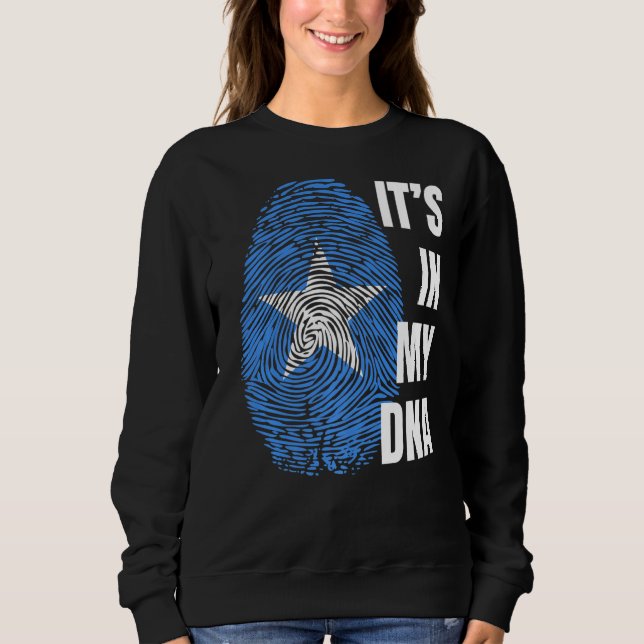 Somalias Flagga Dna Fingerprint Black History Måna T Shirt (Framsida)