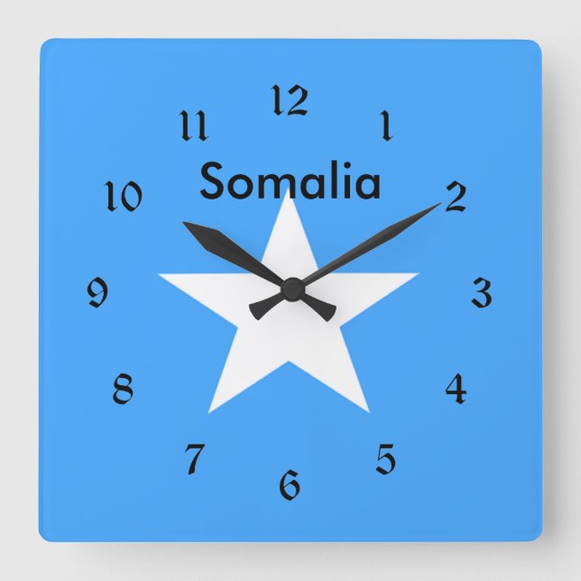 Somalias flagga, märkt fyrkantig klocka (Framsida)